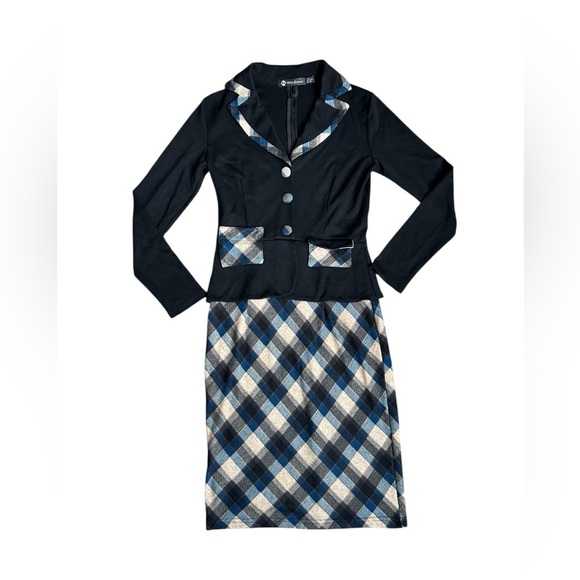 Nice-forever Dresses & Skirts - Nice-forever Retro Women’s Plaid Pencil Dress US size 6